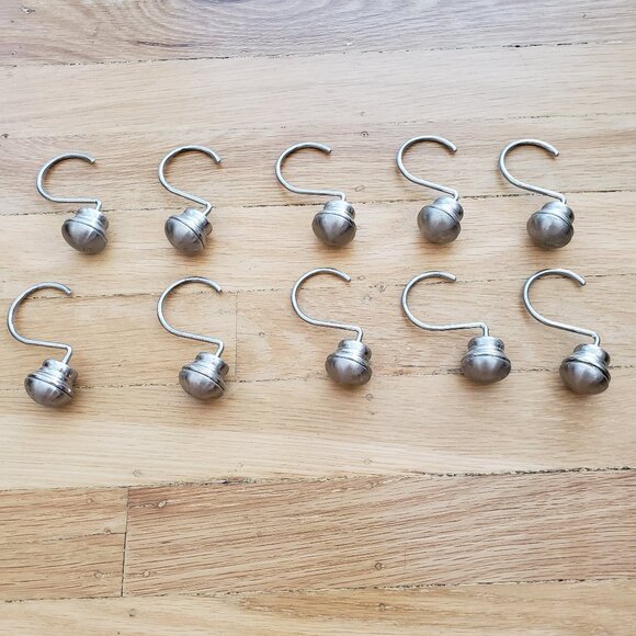Metal semi-circle Ball shower curtain hooks set of 10 - Picture 1 of 5